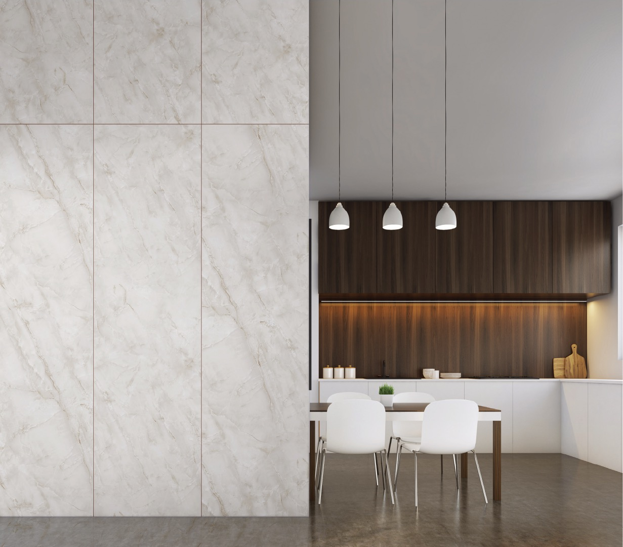 Decorative wall and interior surfaces illustrated in the catalogue